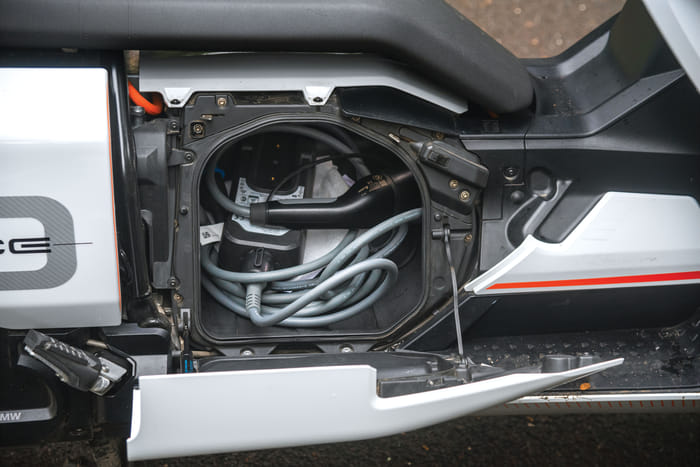 BMW CE 04 right side cubby storage space